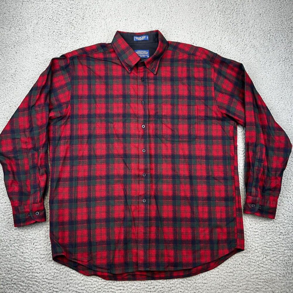 Pendleton Red and Black Plaid Casual Button Down Shirt